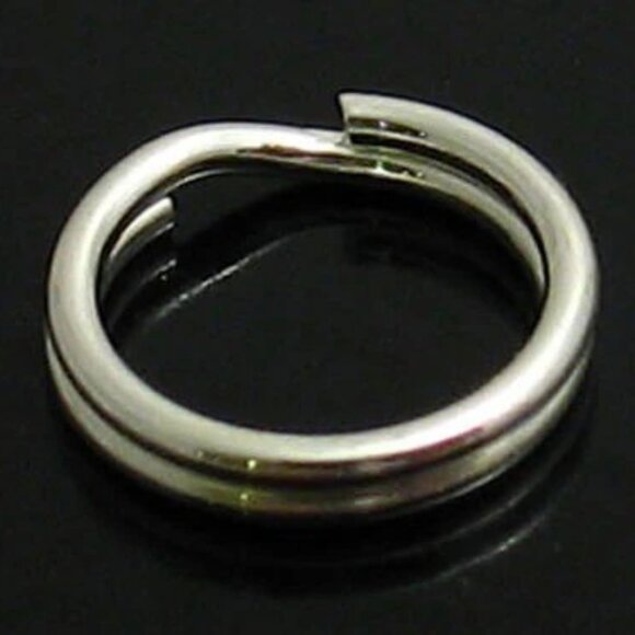 STERLING SILVER SPLIT RINGS (KEYCHAIN). 5MM. PACKET OF 10. - Picture 2 of 2